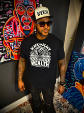 Load image into Gallery viewer, BLACK ON BLACK WEALTH “Power up” unisex T-Shirt