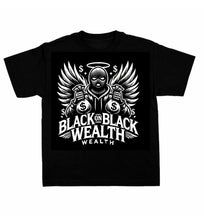 Load image into Gallery viewer, BLACK ON BLACK WEALTH “Run the bag” T-Shirt