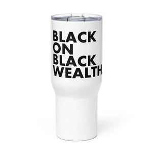 Black wealth HEADLINES Travel mug with a handle