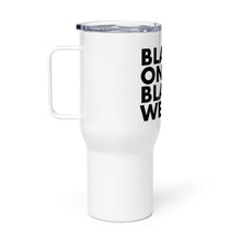 Load image into Gallery viewer, Black wealth HEADLINES Travel mug with a handle