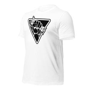 Unisex black wealth fist  t-shirt